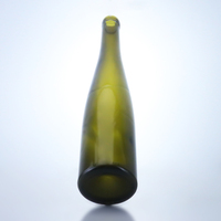 Bouteille de vin Hock en verre vert foncé de 750 ml, vide, style Alsace, avec bouchon, vente en gros