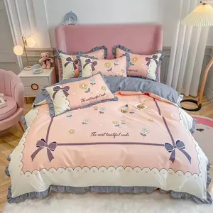 Cotton Cute Pattern Bedding Sets Hot Sale Super Soft American Adult Style Fabric