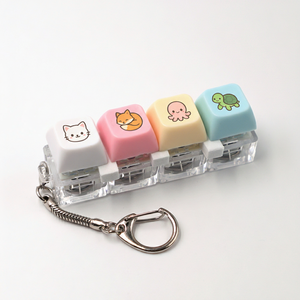 Tecla Personalizada con Impresión UV en PBT, Diseño de <span class=keywords><strong>Anime</strong></span>, 4 Teclas, Interruptor Mecánico, Clicker, Alivio del Estrés, Descompresión, Juguete Antiestrés para Teclado - Product Image 4