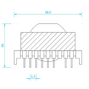 Transformador de Potencia Electrónico de Alta Frecuencia EC <span class=keywords><strong>ER</strong></span> EC49, Transformador de Voltaje Monofásico, Estructura de Bobina Toroidal EI, Núcleo de Ferrita - Product Image 3