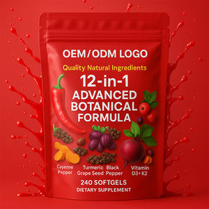 Cayenne biber 240 Softgels yetişkin takviyesi bacak ven kalp kan damarı sağlık E vitamini D3 + K2 özleri üzüm çekirdeği destekler - Product Image 3