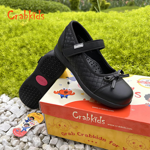 Crabkids usine en gros filles en cuir filles enfants noir princesse chaussures élèves du primaire chaussures de printemps - Product Image 5