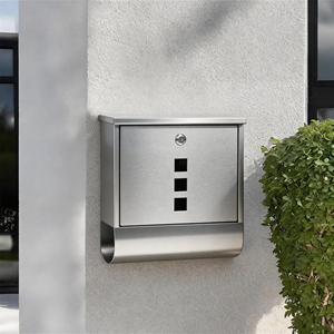 กล่องรับ<span class=keywords><strong>พัสดุ</strong></span>ติดผนังสแตนเลสกันขโมยพร้อมกุญแจล็อค กันน้ำ ความจุขนาดใหญ่ สำหรับรับจดหมาย - Product Image 1