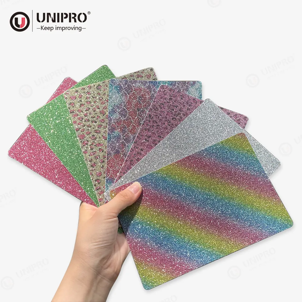 UNIPRO 3D Shimmering Diamond Skin Sticker Anti Scratch Film Customized Back Skin Sticker For iPhone 14 Pro 14 Pro Max