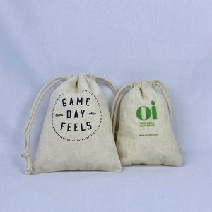 Recyclable Cotton <b>Drawstring</b> Bag Premium Quality Canvas <b>Pouch</b> Bag Natural Color <b>Drawstring</b> Bag - Product Image 2