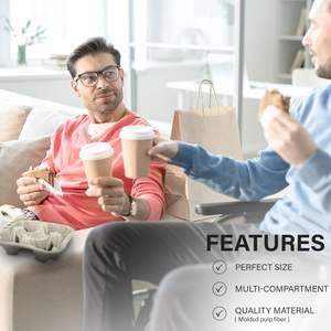 <span class=keywords><strong>Porte</strong></span>-boissons en fibre de pulpe de type 4 tasses, 8 à 32 onces, pour la distribution et le transport, conteneur de stockage de boissons en papier - Product Image 5