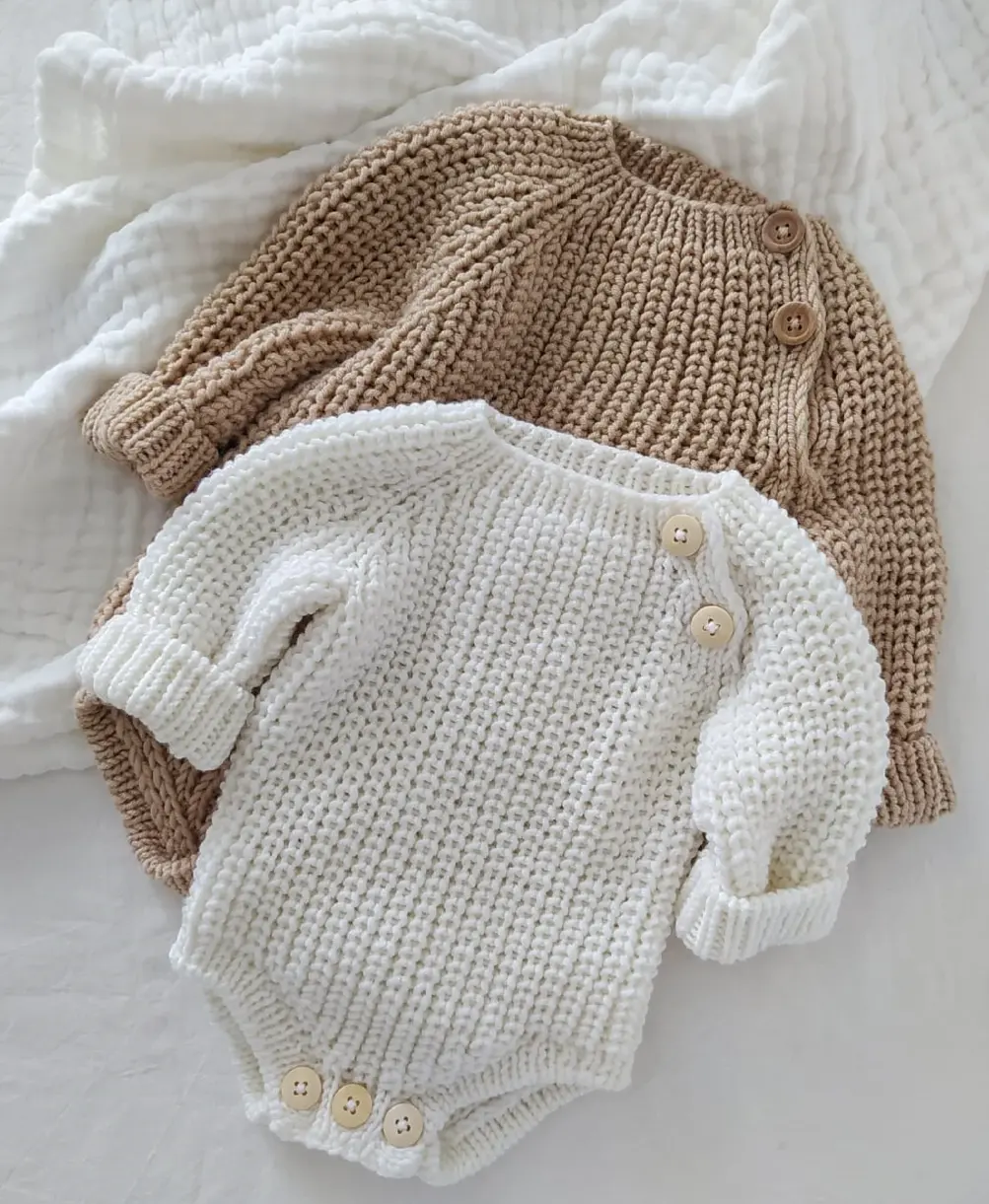 Vêtements décontractés d'hiver Pulls pour bébés en coton biologique Pulls pour bébés et enfants Pulls à manches longues en tricot à fleurs