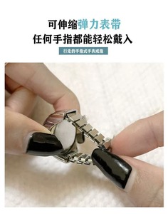 Phụ Nữ Người Đàn Ông Ngón Tay Đồng Hồ Phong Cách Mặt Đá Lật Mở Bìa Thạch Anh Analog Vòng Đồng Hồ Có Thể Điều Chỉnh Kích Thước Cho Giáng Sinh - Product Image 5