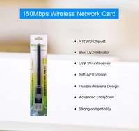 Ralink-tarjeta de red inalámbrica RT5370 de 150Mbps, miniadaptador USB 2,0, WiFi, antena, PC, LAN, receptor Dongle 802,11 b/g/n