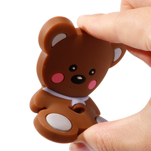 Mordedor de silicona para bebé con forma de oso, anillo de dentición infantil, mordedor de dibujos animados para moler encías, juguete de silicona de grado alimenticio con animales, 0-24 meses - Product Image 3