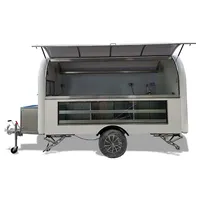 Slung-Camión de comida blanca, kiosco de café, camiones de catering, furgoneta de comida, remolque móvil para comida, hamburguesa