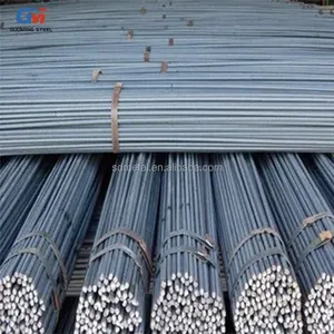 Tmt Bars เหล็กก่อสร้างแท่งเหล็ก 15 มม. x 20 ฟุตเหล็กเส้นสีดํา