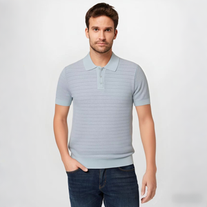 Nuova Polo Estiva 2026 a Maniche Corte Traspirante, Vestibilità Slim, T-shirt Casual in Maglia per <span class=keywords><strong>Abbigliamento</strong></span> Maschile - Product Image 1