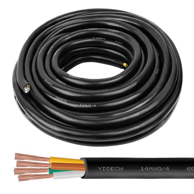 Mini Split HVAC Control Cable 14/4 AWG 4-Conductor Stranded OFC PVC Insulated Industrial Auto Power Building