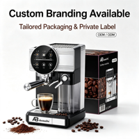 Máquina de Café Espresso Semiautomática Comercial de 20 Bares con Tanque de Leche Desmontable, Empaque con Logotipo Personalizado, Eficiente Energéticamente, para el Hogar