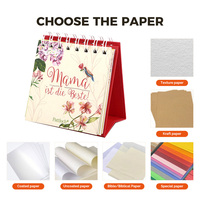 Calendrier de Bureau Spiralé Papier 2026 avec Impression de Logo Personnalisé, Design Créatif, Calendrier Mensuel de Table, Coffret Cadeau d'Affaires