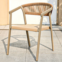 Chaise de jardin en rotin et aluminium, style classique moderne, populaire et confortable, pour hôtel et salon