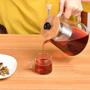 Tetera de Vidrio Transparente Hecha a Mano para el Hogar, 750ml, 950ml, 1350ml, <span class=keywords><strong>con</strong></span> Asa y Filtro Grande - Product Image 2
