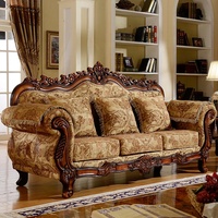 STG Europäisches Sofa 1-2-3-Sitzer Wohnzimmer Massivholz Amerikanischer Landhausstil Hochwertiges Stoffsofa Luxusmöbel Hotel Villa
