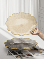 Vaisselle et assiettes gravées en plastique écologique, formes modernes et élégantes, vente en gros