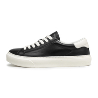 Baskets blanches en cuir véritable pour hommes, tendance automne, style européen, polyvalentes, décontractées, à lacets, chaussures plates pour le quotidien