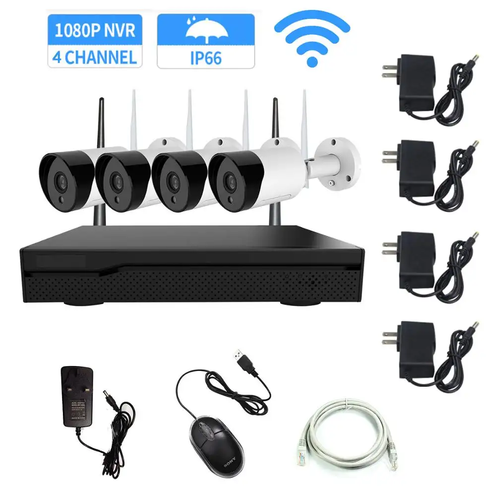 Wireless Surveillance System Kit 1080P 2MP HD WIFI Camera Home Security Camera System Night Vision Two Way Audio