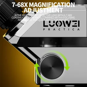 <span class=keywords><strong>Microscopio</strong></span> Trinocular LUOWEI LW-TR03-B3TV 7-68X con Lente Sincrónico 0.5*CTV para Reparación de Soldadura de PCB de Placas Base de Teléfonos y Tabletas - Product Image 3