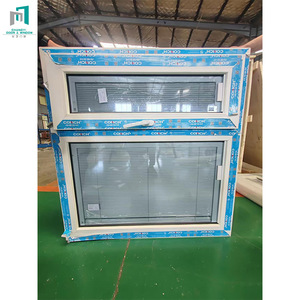 Fenêtres à auvent modernes CHANGYI à <span class=keywords><strong>double</strong></span> <span class=keywords><strong>vitrage</strong></span>, en <span class=keywords><strong>PVC</strong></span> (UPVC) américain, avec verre trempé, pour salle de bain et cuisine - Product Image 2