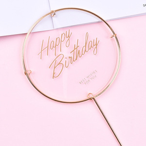 Bán buôn Vòng Acrylic Hot Vàng tấm cho Baking bánh trang trí món tráng miệng bảng bố trí bánh sinh nhật <span class=keywords><strong>Topper</strong></span> - Product Image 4