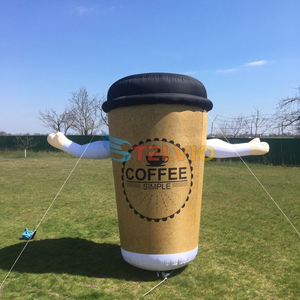 Botella de café inflable personalizada, botella de cerveza, exhibición promocional al aire libre, taza ondulada a mano, modelo de bailarina de aire, publicidad, cafetería - Product Image 1
