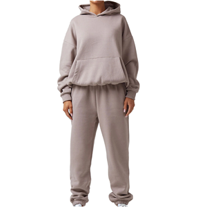Survêtement ample pour femme en molleton 100% coton 500 g/m², style streetwear respirant et décontracté - Product Image 1