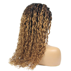 Pelucas de Cabello Humano Remy Indio Virgen de Alta Calidad con Cutícula Alineada, con Frente de Encaje, para Ombre 1B/27 Rubio Miel, Pre-arrancadas, Rizadas Profundas - Product Image 3