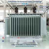 Transformateur de distribution immergé dans l'huile à enroulement en aluminium S13-M 33kV, économie d'énergie, triphasé