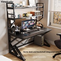 Chaise de bureau Meicai avec étagère intégrée, en MDF et panneaux de densité, table d'étude pour ordinateur et e-sport