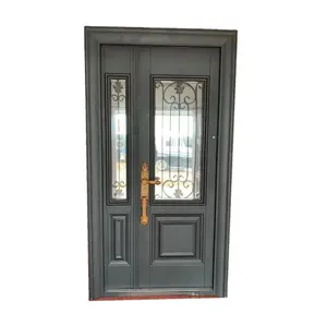 Iraq Style Exterior Steel Main Door Design With Glass