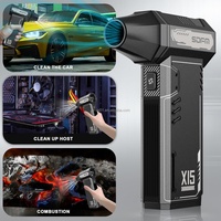 Souffleur d'air électrique mini turbo SDFM-X15, moteur sans balais 130 000 tr/min, 3 vitesses réglables, alimenté par batterie, usage industriel et DIY, 100 min d'autonomie