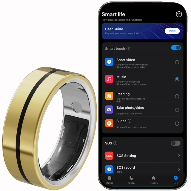 Smart Ring 24H Health Monitor OEM Wholesale Custom Blood Oxygen Heart Rate Temperature Sleep Tracking 5ATM Waterproof