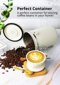 Factory <b>Stainless</b> <b>Steel</b> 250/500/750g Airtight Canister Sugar <b>Food</b> <b>Containers</b> Coffee Bean Tea Canister with CO2 Valve & Spoon - Product Image 6