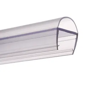 Bande d'étanchéité transparente en PVC pour porte coulissante de salle de bain en forme de D, Anti-collision pour porte de douche en verre