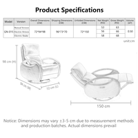 Fauteuil électrique moderne en cuir véritable pour une personne, multifonctionnel, inclinable, avec fonction de massage, rotation et oscillation