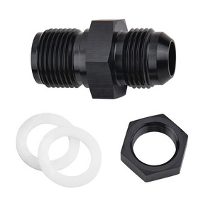 Raccord de traversée pour cellule à combustible en aluminium anodisé noir 6061‑T6 AN6 AN8 AN10 AN12 avec écrou et rondelles d'étanchéité en téflon - Product Image 3