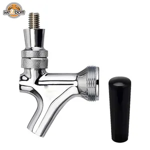 Stainless Steel Core Draft Beer Faucet Polished Beer Faucet for Keg Tap Tower Beer Shank Kegerator