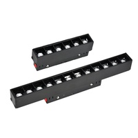 Éclairage sur rail LED magnétique commercial DC48 48V moderne, télescopique, zoomable, à intensité variable, CRI 90 élevé pour hôtel, restaurant, magasin, bureau