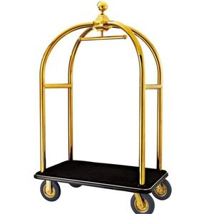 Carrito de maletero plegable con corona de lujo para Hotel de acero inoxidable - Product Image 4