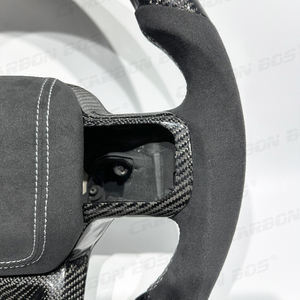 Volant en fibre de carbone noire véritable avec Alcantara pour <span class=keywords><strong>Ford</strong></span> <span class=keywords><strong>Raptor</strong></span> 2015 2017 2019 2020 <span class=keywords><strong>2021</strong></span> 2022 F150, livraison directe - Product Image 3
