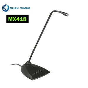 MX418 mikrofon Desktop Cardioid berkabel, mikrofon konferensi leher angsa kondensor elektronik untuk pidato