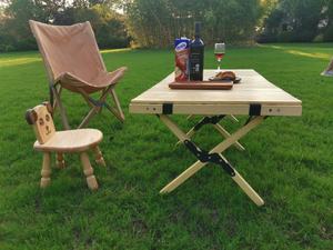 Table pliante en bois pour le camping, table de pique-nique portable pliable pour l'extérieur, table en bois pour gâteau roulé - Product Image 3
