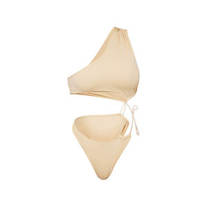 Plage 2024 Designer Logo personnalisé couleur unie une pièce maillots de bain couleur unie une pièce Bikini ensemble femmes creux maillot de bain - Product Image 1