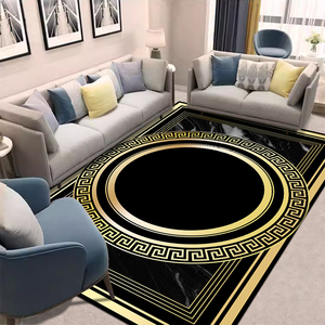 Thảm nhung pha lê in 3D hiện đại, thiết kế ghép hình dệt nổi, chất liệu polyester mềm mại dùng cho phòng khách gia đình. - Product Image 4