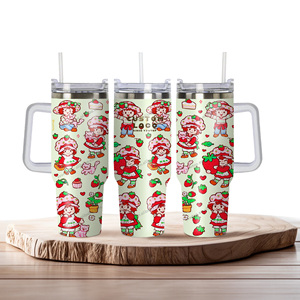 Tùy Chỉnh Thương Hiệu Logo 40Oz Thép Không Gỉ Nhiệt Cách Điện Cốc Dễ Thương Phim Hoạt Hình Màu Đỏ Dâu Tây Bánh Cô Gái Hộp Quà Tặng - Product Image 4